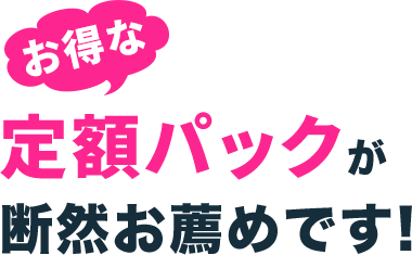 お得な定額パックが断然お薦めです!
