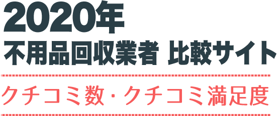 2020年 不用品回収業者 比較サイト クチコミ数・クチコミ満足度